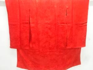 アンティーク　綸子草花模様織出し長襦袢